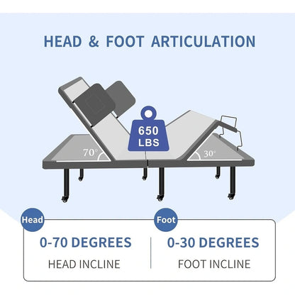 Adjustable Bed with Wireless Remote, Hospital Bed Base with/without Mattress