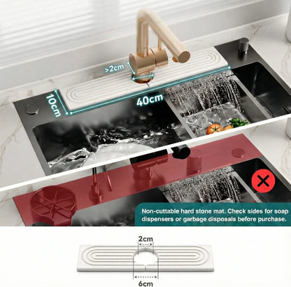 Vtlan™ InstaDry Diatomite Faucet Stone Mat - Ultra-Absorbent 2-Piece Sink Drying Pad