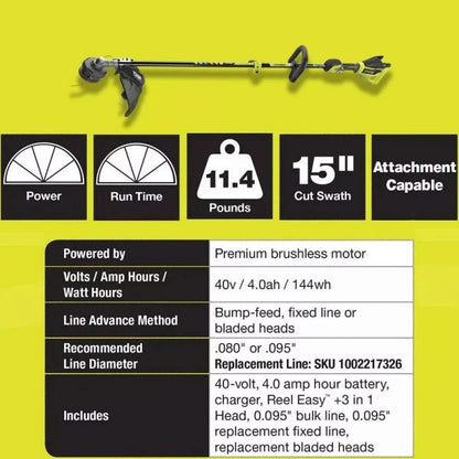 2025 40V Brushless 20 in. Walk Behind Self Propelled Mower String Trimmer Leaf Blower with (2) Batteries and (2) Chargers