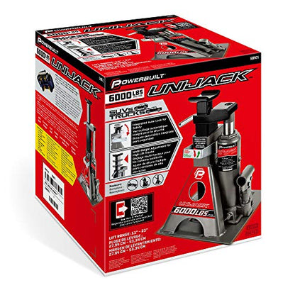 Powerbuilt 3 Ton, Bottle Jack and Jack Stands in One, 6000 Pound Capacity