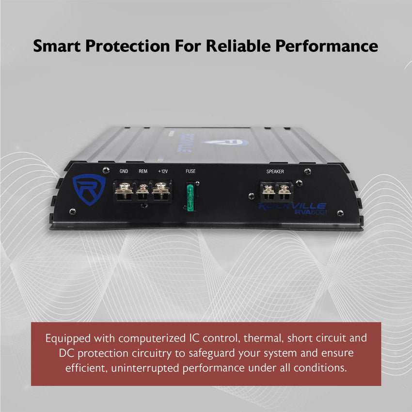 RV12.2B 1200W Dual 12" Car Subwoofer Enclosure+Mono Amplifier+Amp Kit