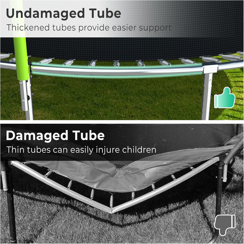 Upgraded 16Ft Trampoline with Basketball Hoop & Net