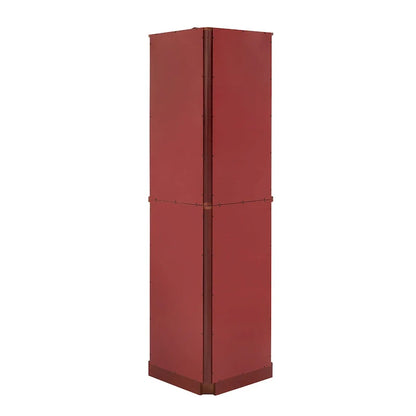 6 Shelf Corner Curio Display Cabinet with Lights, Mirrors and Adjustable Shelves, Cherry