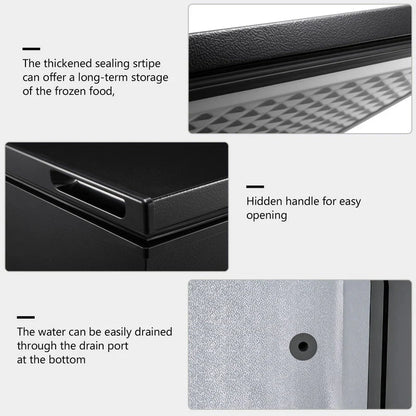 1.8 Cu.Ft Chest Freezer with Removable Basket, Bottom Drain, 7-Level Thermostat, Freestanding Design for Home and Apartment