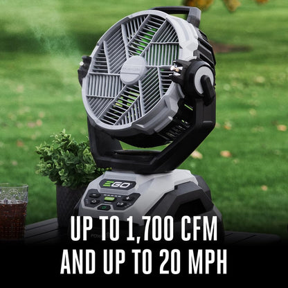 POWER+ Portable Misting Fan - 18" Outdoor Electric, 5 Speeds