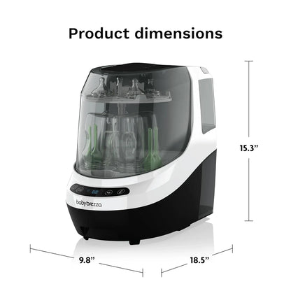 Baby Bottle Washer Pro - Baby Bottle Washer, Sterilizer + Dryer - All in One Machine Cleans Bottles, Pump Parts, & Sippy Cups - Replaces Hand Washing, Bottle Brushes and Drying Racks-Brezza