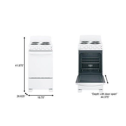 2025 20 in. 4 Burner Element Free-Standing Electric Range in White
