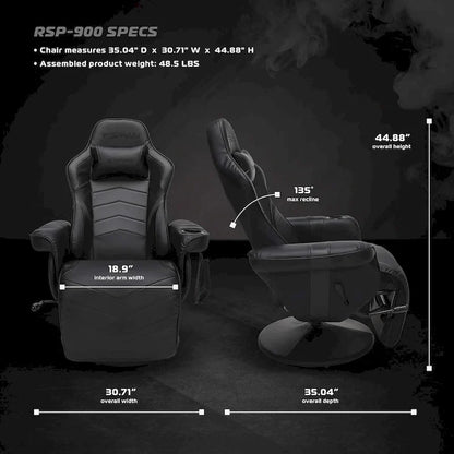 Gaming Recliner - Reclining Gaming Chair with Footrest