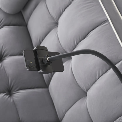 3 in 1 Sleeper Sofa Couch Bed,Small Tufted Velvet Convertible Loveseat Futon Sofa w/Pullout Bed,Adjustable Backrest,Cylinder Pillows,Multi-Pockets,Phone Holder for Living Room Apartment,Grey,55.5"