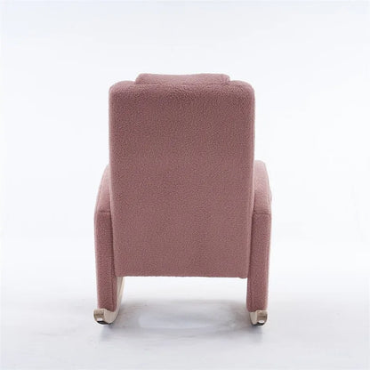 Ergonomic Fabric Nursery Rocking Chair With Adjustable Footrest