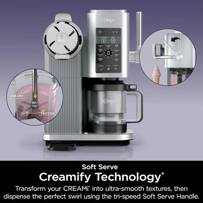 2025 Swirl by CREAMi Ice Cream and Soft Serve Maker, Sorbet, Milkshake, Frozen Yogurt, Low Calories Program & More, 13-in-1, Soft Serve Handle, (2) CREAMi Swirl 16oz Pints, For Kids & ALL ages, NC701