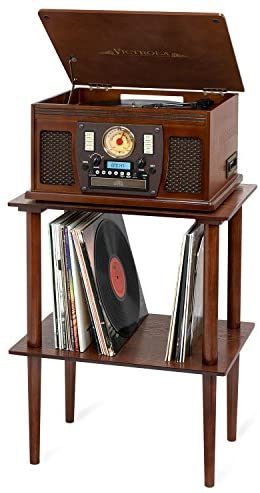 Victrola 8-in-1 Bluetooth Record Player & Multimedia Center, Built-in Stereo Speakers – Turntable, Wireless Music Streaming