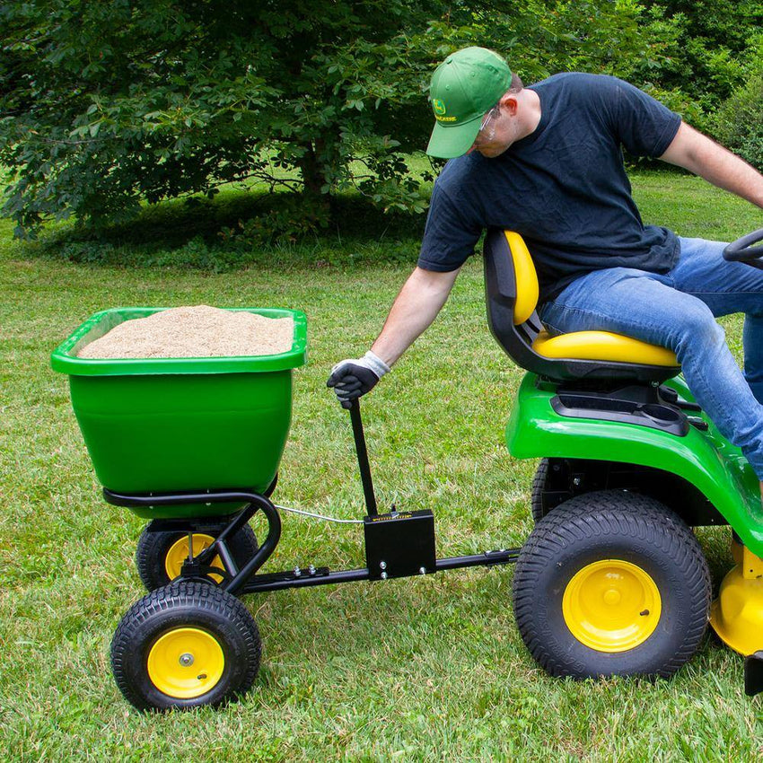 2025 175 lb Tow-Behind Broadcast Spreader, Rustproof Poly Hopper, Universal Fit