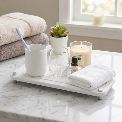 Vtlan™ InstaDry Diatomite Stone Sink Tray - Fast-Drying Countertop Organizer with Stainless Steel Legs