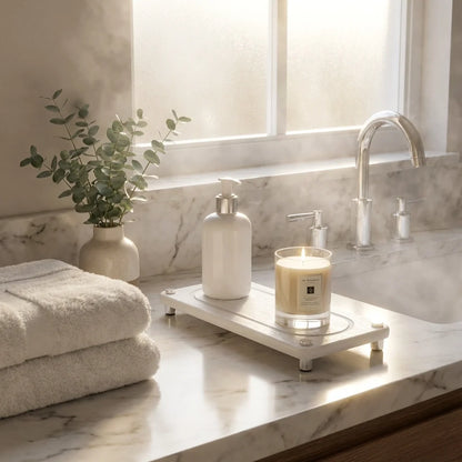Vtlan™ InstaDry Diatomite Stone Sink Tray - Fast-Drying Countertop Organizer with Stainless Steel Legs