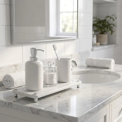 Vtlan™ InstaDry Diatomite Stone Sink Tray - Fast-Drying Countertop Organizer with Stainless Steel Legs