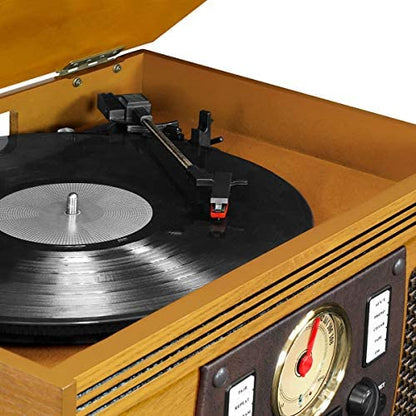 Victrola 8-in-1 Bluetooth Record Player & Multimedia Center, Built-in Stereo Speakers – Turntable, Wireless Music Streaming