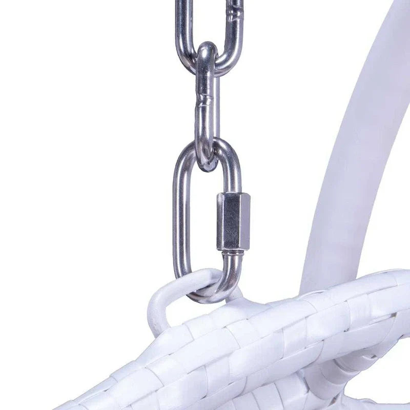 LeisureMod 2 Person Hanging Egg Chair with Stand - Outdoor/Indoor Rattan Wicker Patio Swing Hammock Lounger with Cushions