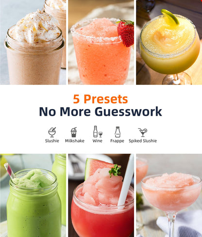 Slushie Machine - Professional Frozen Drink Maker No Ice Needed- 70 oz Slushy Machine for Home with LED Display - One-Touch Reservation & 6 Pre-set Programs for Frozen Margaritas, Frapps & Ice Cream