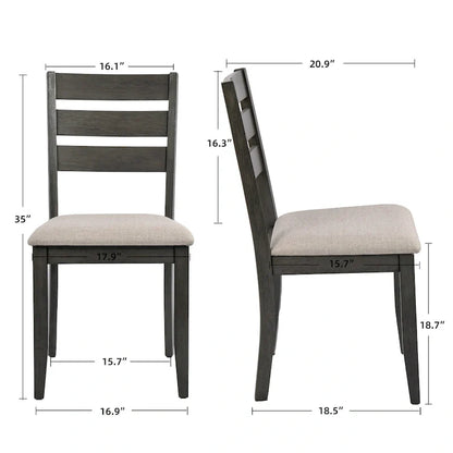 5-Piece Solid Wood 47L Dining Table Sets (1 Table+ 4 Slat Back Chairs)