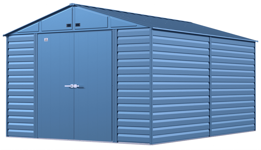Arrow Select Steel Storage Shed, 10x14, Blue Grey