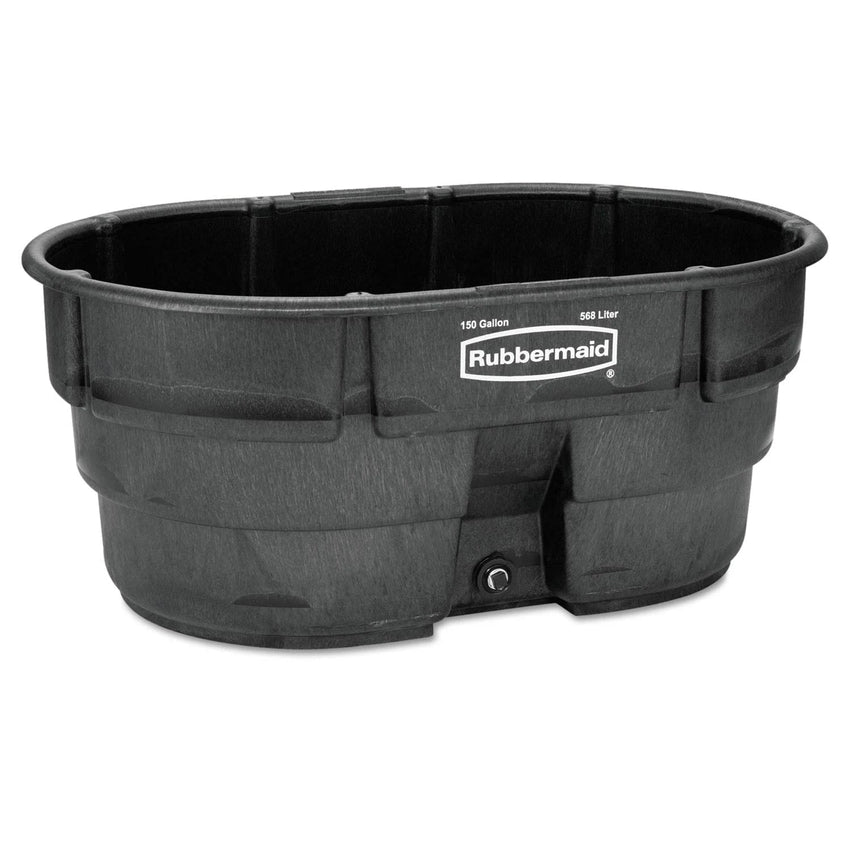 2025 Rubbermaid FG424500BLA Stock Tank, 150 Gal Capacity, Plastic, Black