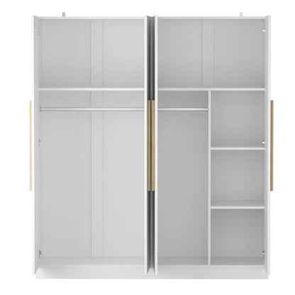 Modern Freestanding Solid Wood Wardrobe Closet With Storage Shelves