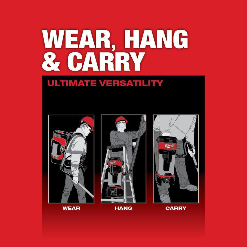 0885-20-48-11-1850 M18 FUEL 1 Gal. 18-Volt Lithium-Ion Brushless Cordless 3-in-1 Backpack Vacuum W/ 5.0Ah Battery